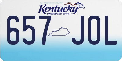 KY license plate 657JOL