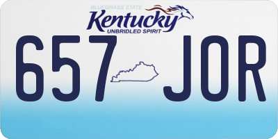KY license plate 657JOR