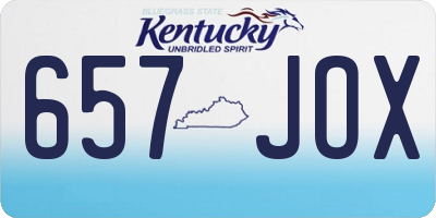 KY license plate 657JOX