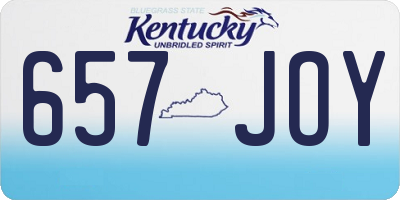 KY license plate 657JOY