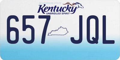 KY license plate 657JQL