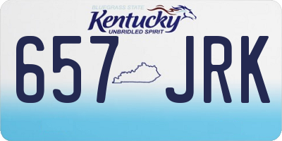 KY license plate 657JRK