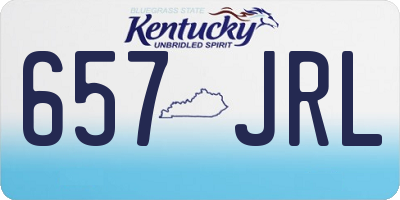 KY license plate 657JRL