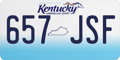 KY license plate 657JSF
