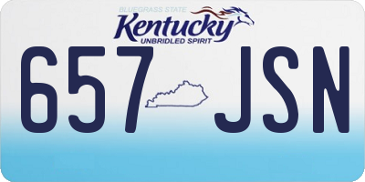 KY license plate 657JSN