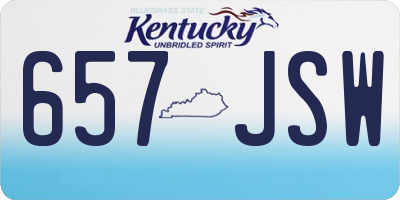 KY license plate 657JSW