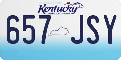 KY license plate 657JSY