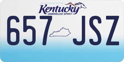 KY license plate 657JSZ