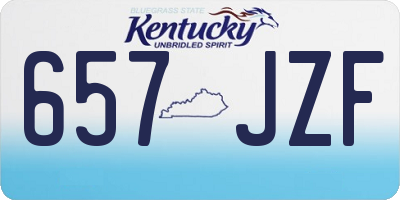 KY license plate 657JZF
