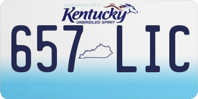 KY license plate 657LIC