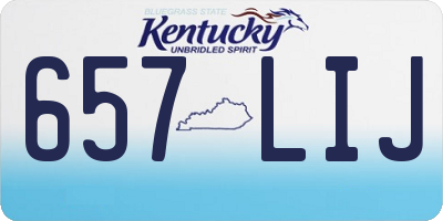 KY license plate 657LIJ