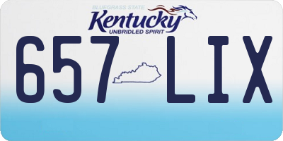 KY license plate 657LIX