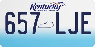 KY license plate 657LJE