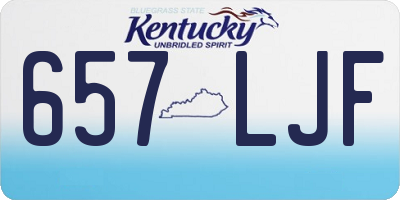 KY license plate 657LJF