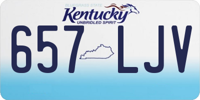 KY license plate 657LJV