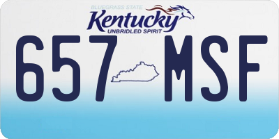 KY license plate 657MSF