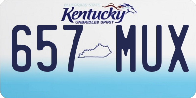 KY license plate 657MUX