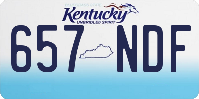 KY license plate 657NDF