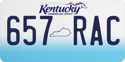 KY license plate 657RAC