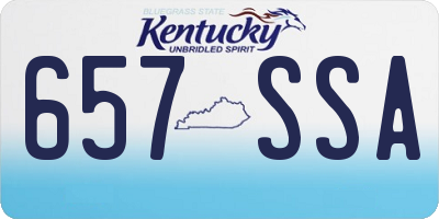 KY license plate 657SSA