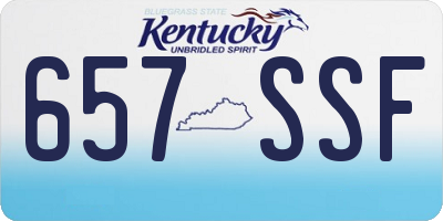KY license plate 657SSF