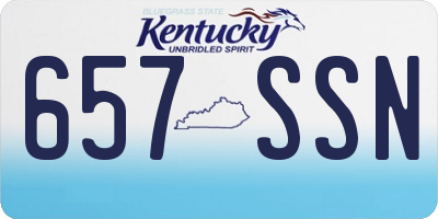 KY license plate 657SSN