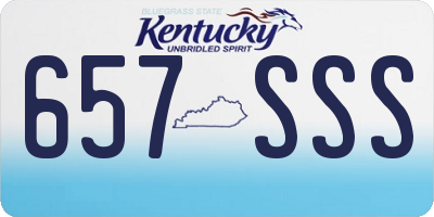 KY license plate 657SSS