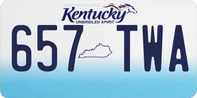 KY license plate 657TWA