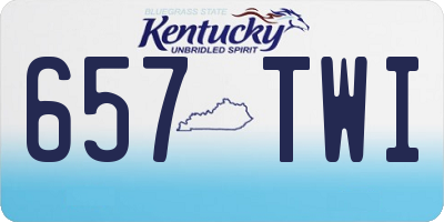 KY license plate 657TWI