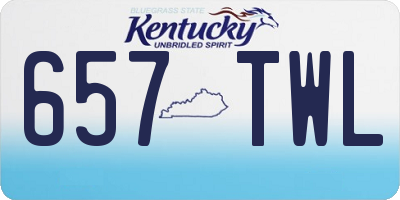 KY license plate 657TWL