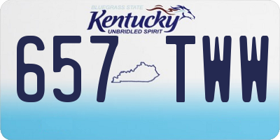 KY license plate 657TWW