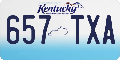 KY license plate 657TXA