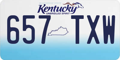 KY license plate 657TXW