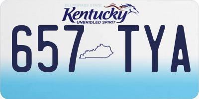 KY license plate 657TYA
