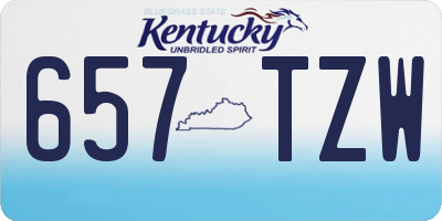 KY license plate 657TZW