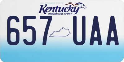 KY license plate 657UAA