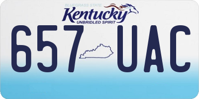 KY license plate 657UAC
