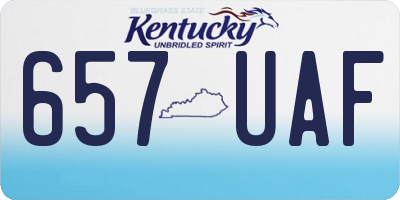 KY license plate 657UAF