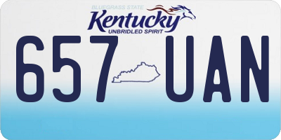KY license plate 657UAN