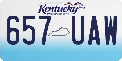 KY license plate 657UAW