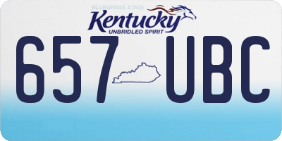 KY license plate 657UBC