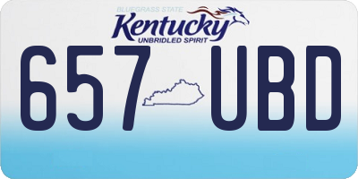 KY license plate 657UBD