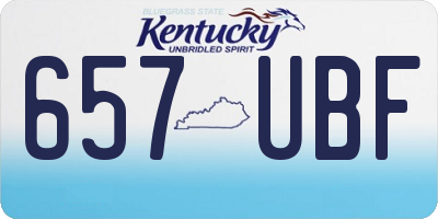 KY license plate 657UBF