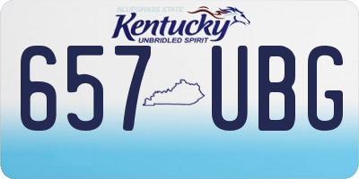 KY license plate 657UBG