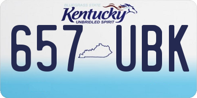 KY license plate 657UBK