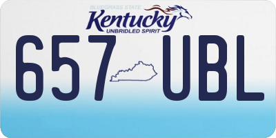 KY license plate 657UBL