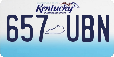 KY license plate 657UBN