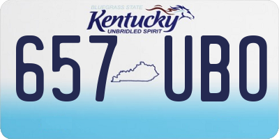 KY license plate 657UBO
