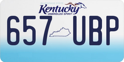 KY license plate 657UBP