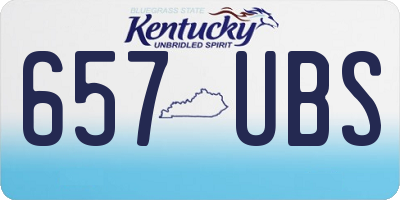 KY license plate 657UBS